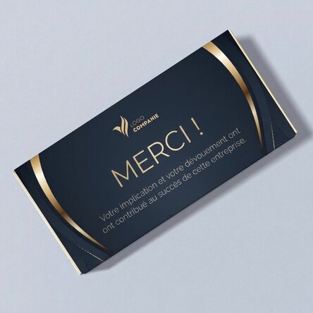 Chocolat personnalisé avec logo et texte - Cartes de vœux
