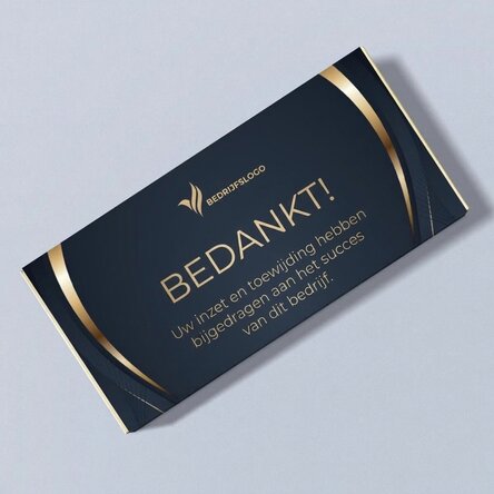 Chocolade met eigen logo en tekst - Wenskaarten