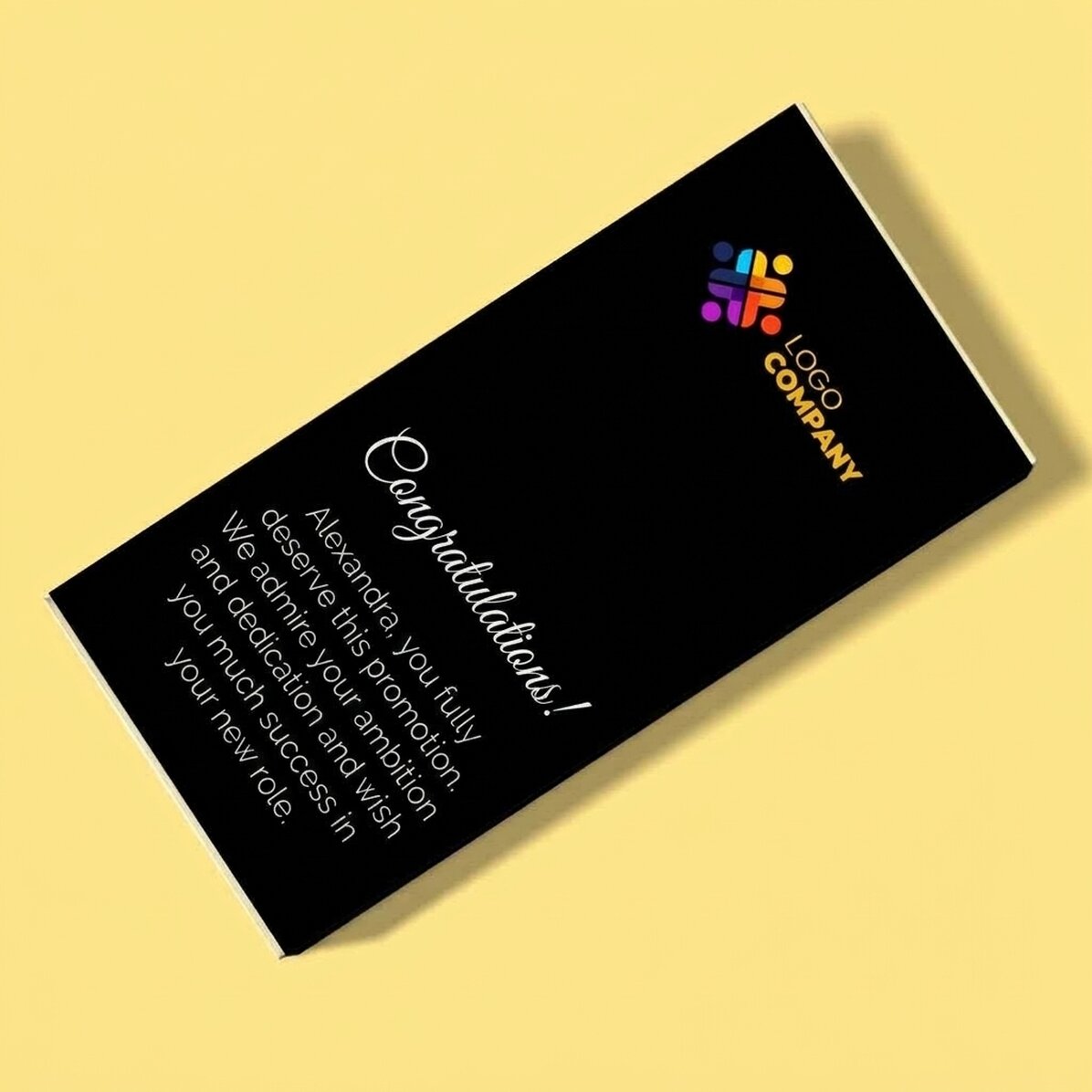 Chocolade met eigen logo en tekst - Promotie