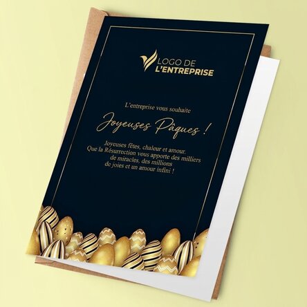Carte de vœux personnalisée avec logo et message pour Pâques