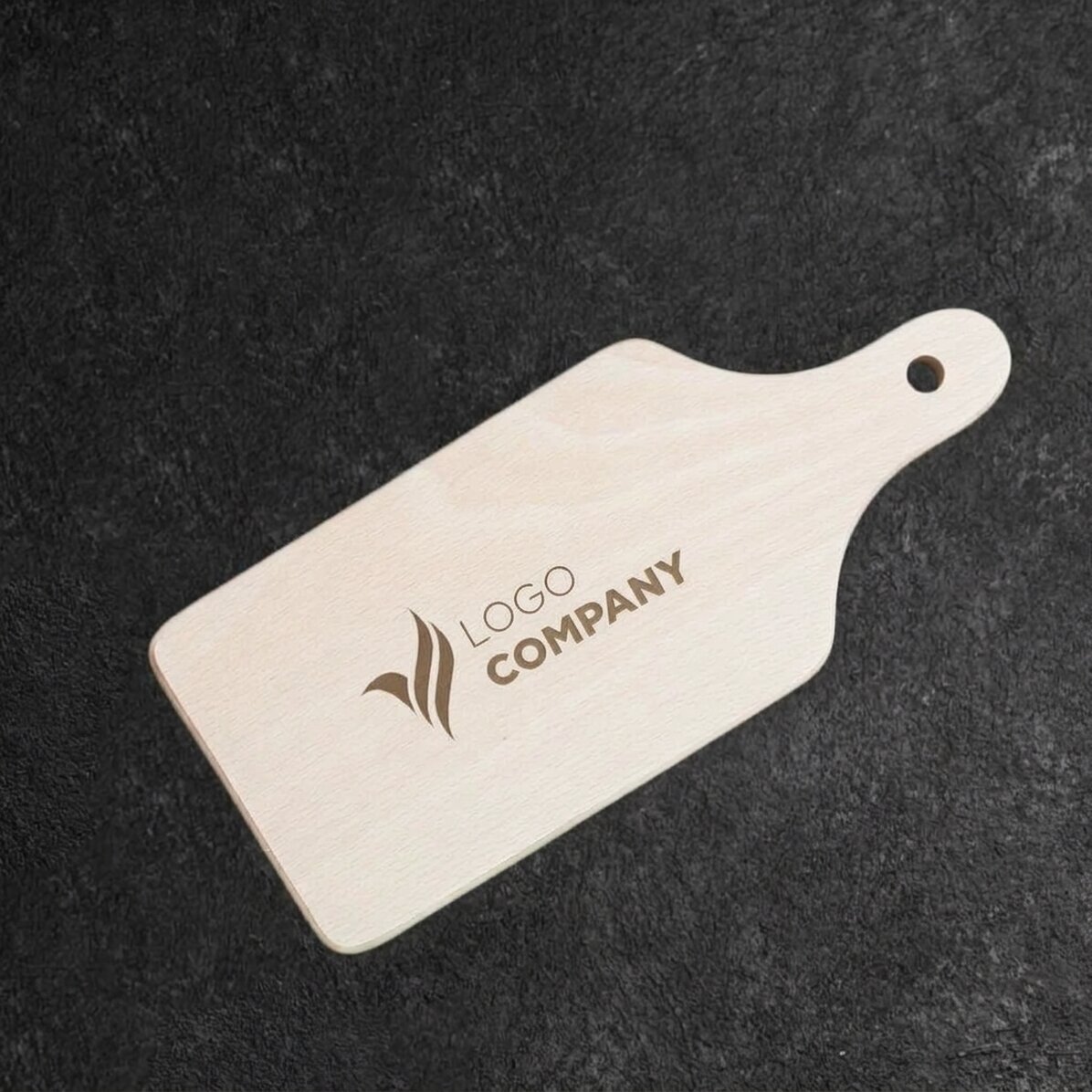 Mini-planche à découper personnalisée avec un logo au centre