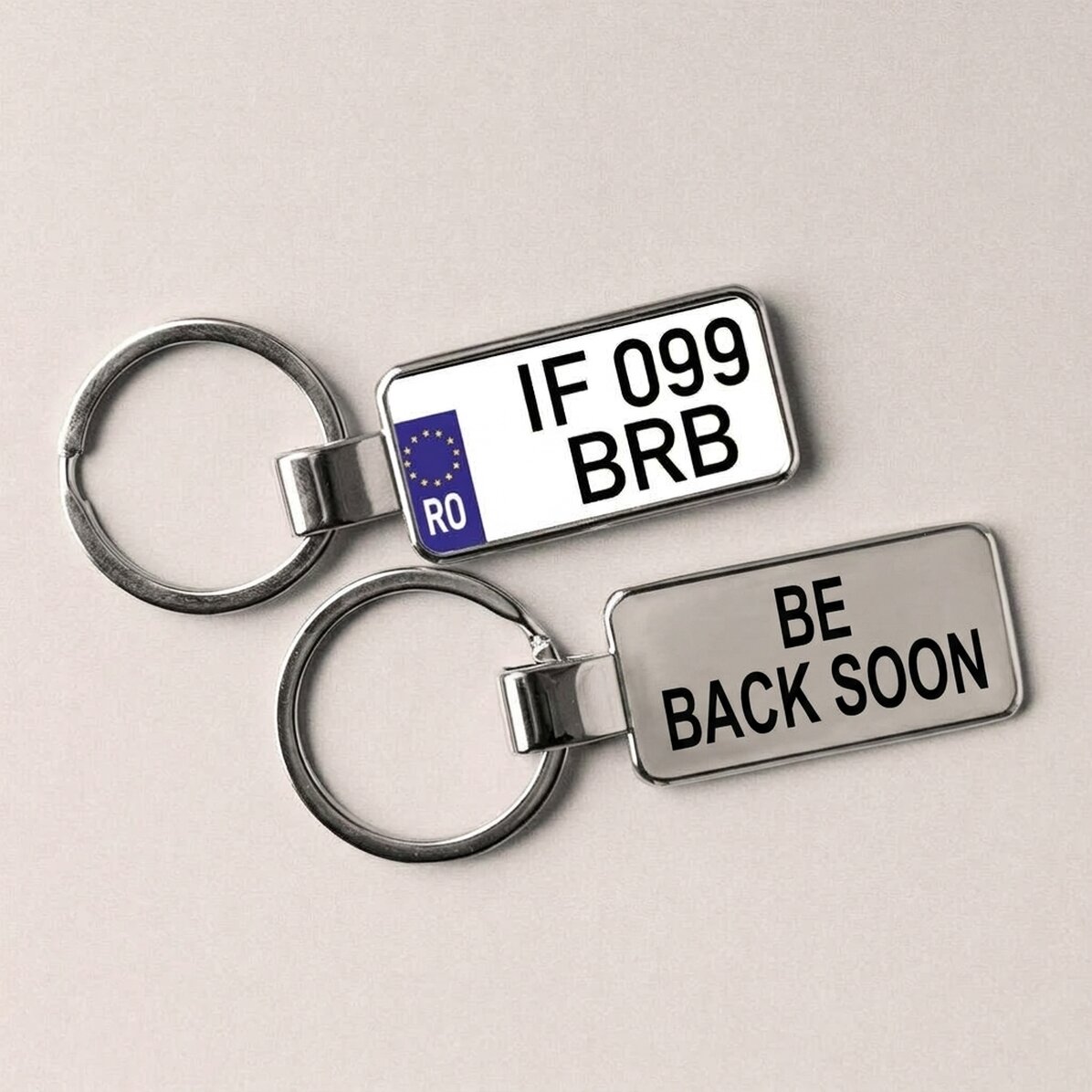 Gepersonaliseerde sleutelhanger met kenteken - voetbalmodel