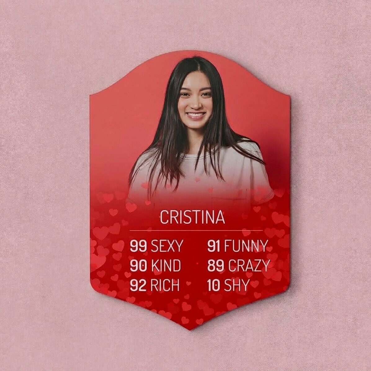 Gepersonaliseerde FIFA-kaart met een foto en statistieken
