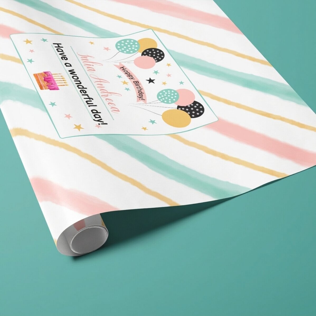 Gepersonaliseerd cadeaupapier met tekst - Kids