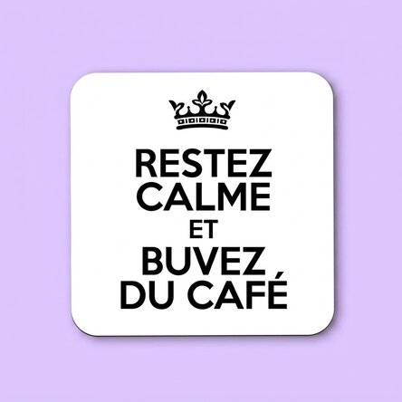Porte-verre personnalisé avec inscription - Keep Calm White