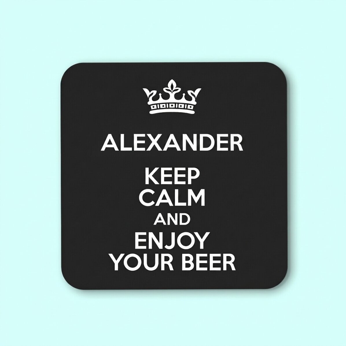 Porte-verre personnalisé avec inscription - Keep Calm Black