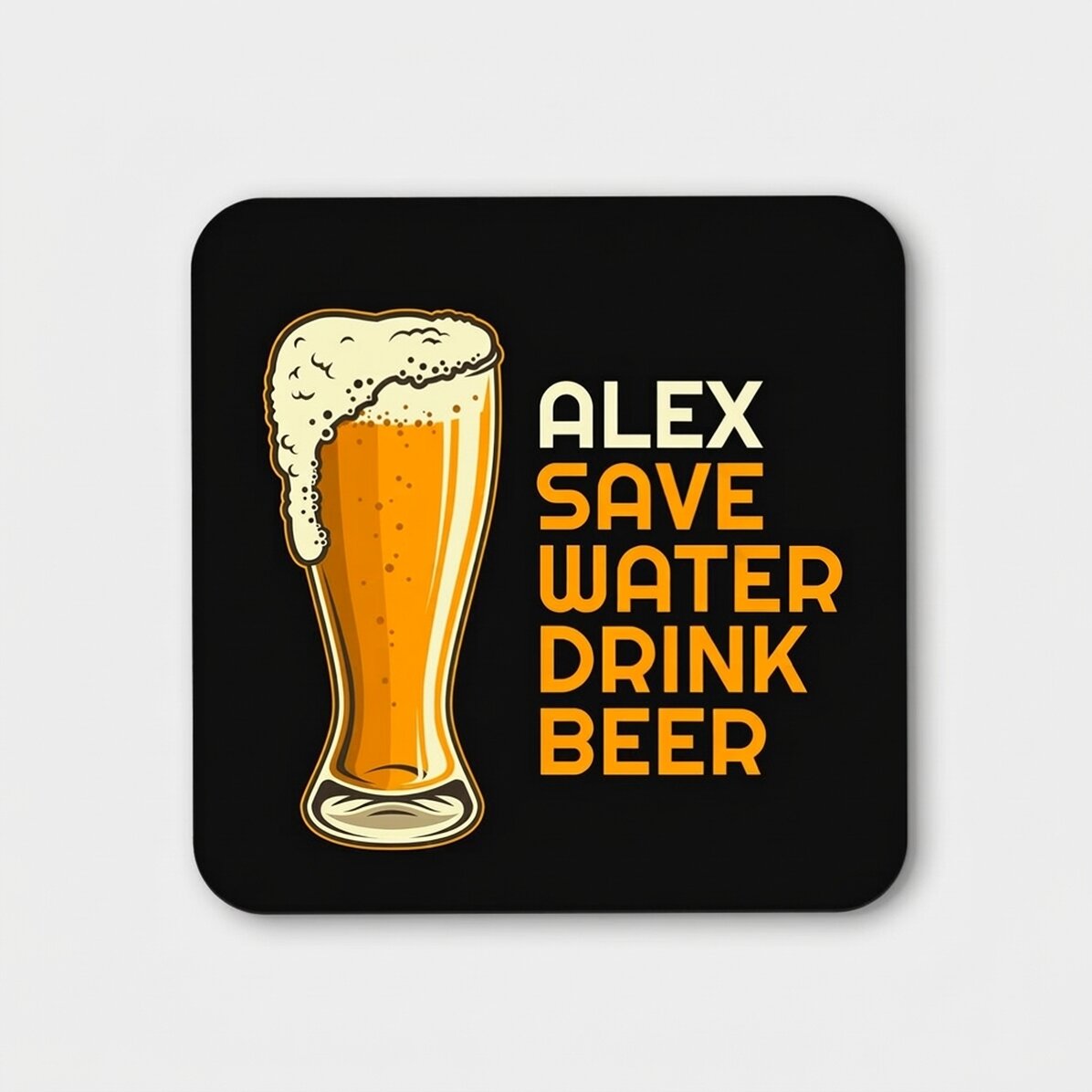 Gepersonaliseerde bierglashouder met tekst - Save water, drink beer