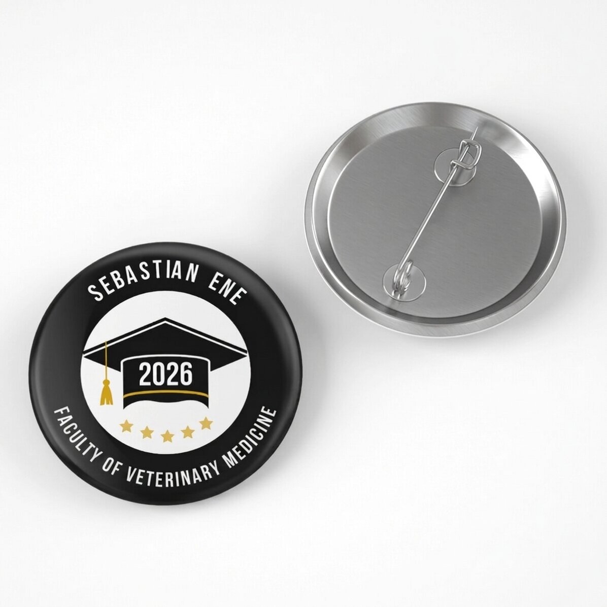 Gepersonaliseerde button met tekst - Afgestudeerde