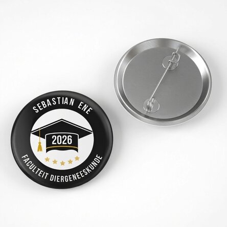 Gepersonaliseerde button met tekst - Afgestudeerde