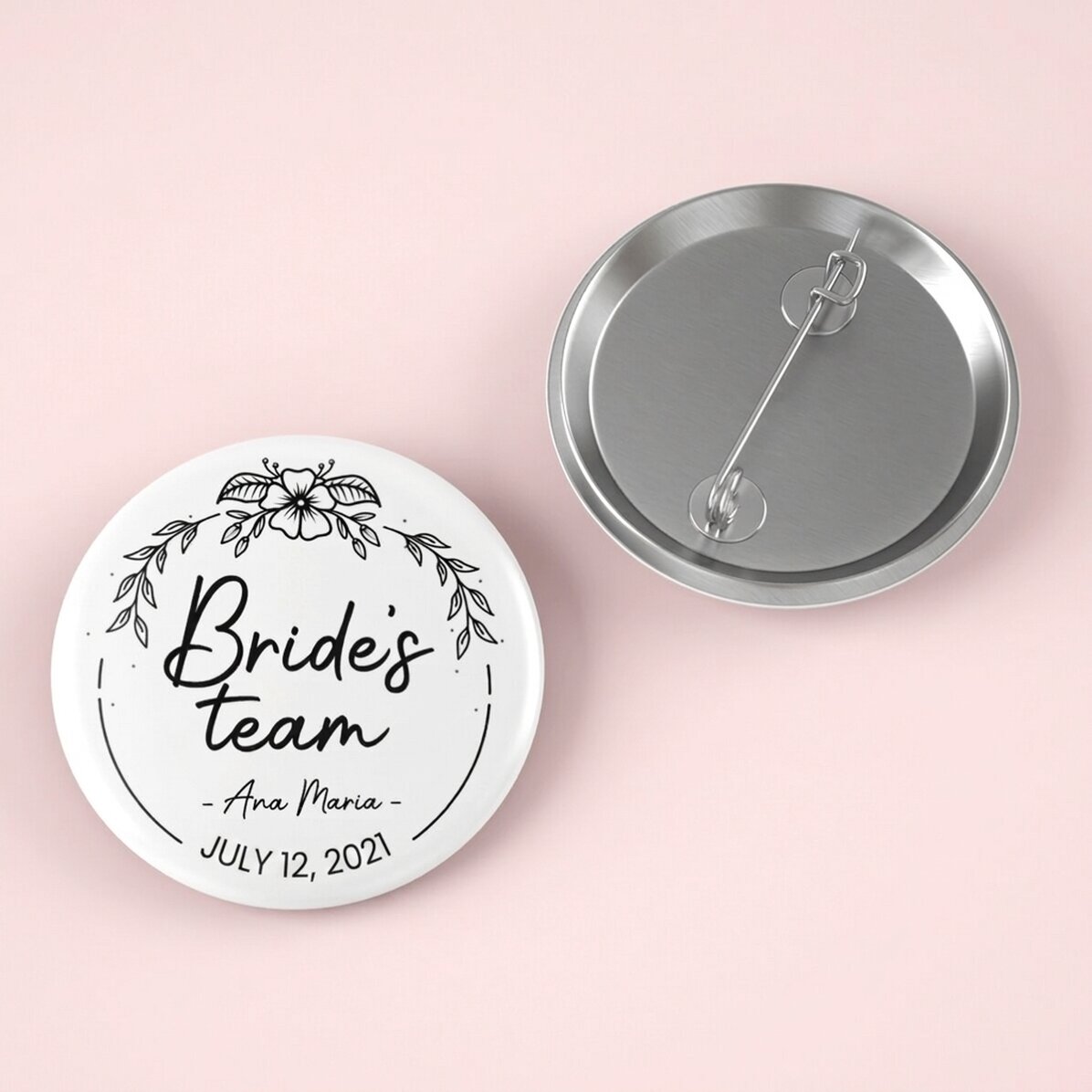 Gepersonaliseerde button met tekst - Bride