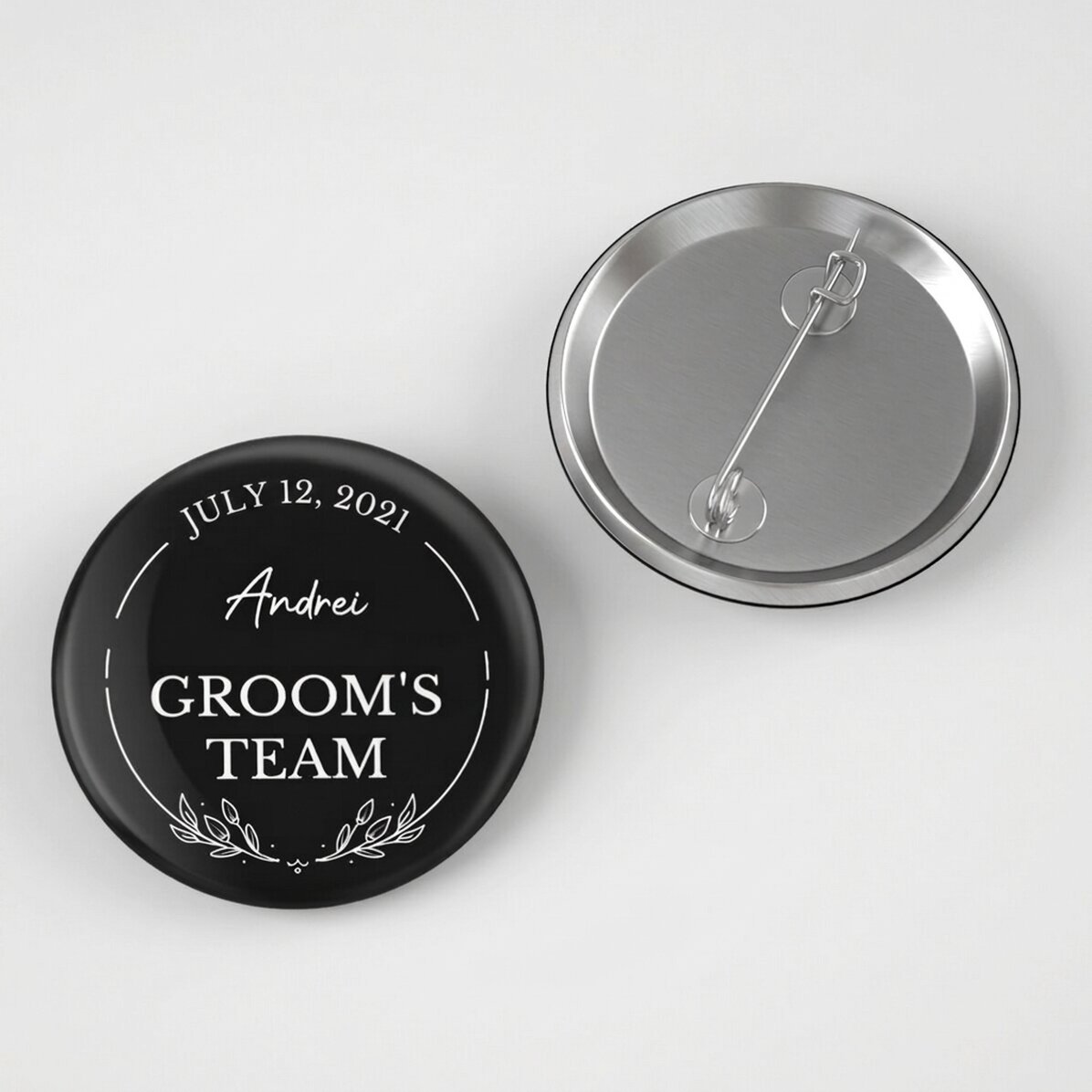 Gepersonaliseerde button met tekst - Groom