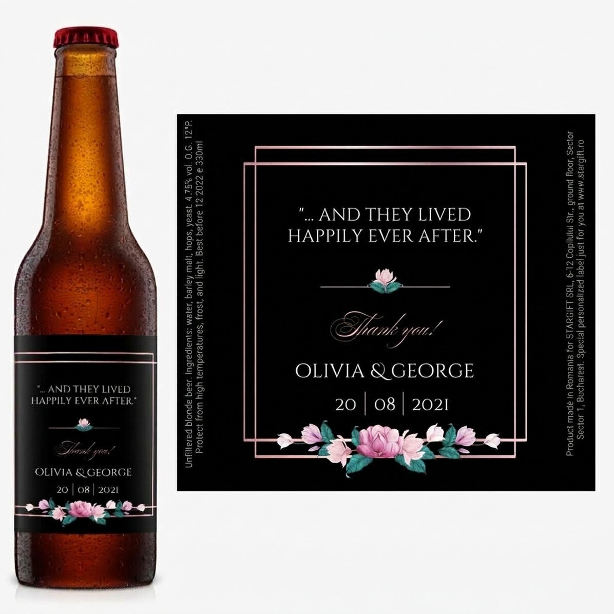 Bier met gepersonaliseerde tekst - Bruiloft