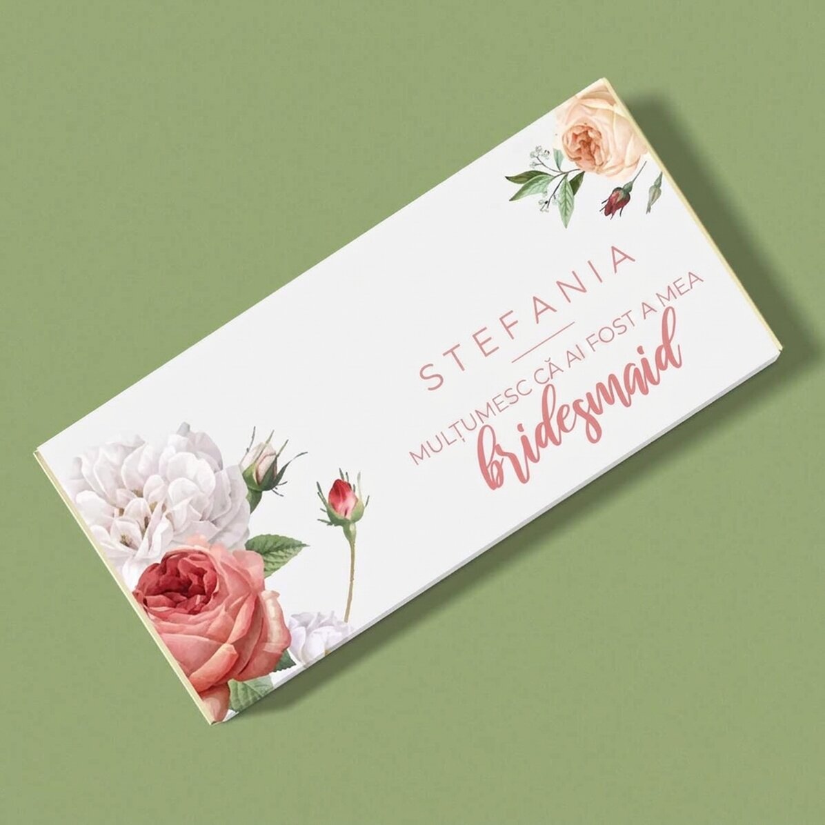 Chocolade met gepersonaliseerde tekst voor de bruiloft
