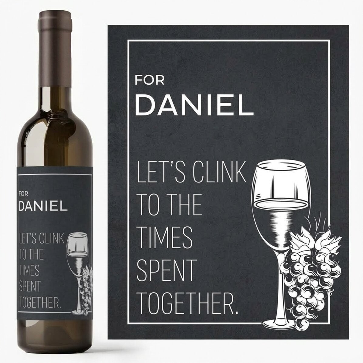 Vin personnalisé avec un message - Au revoir