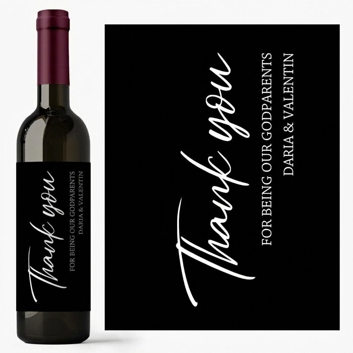 Vin personnalisé avec un message - Merci !