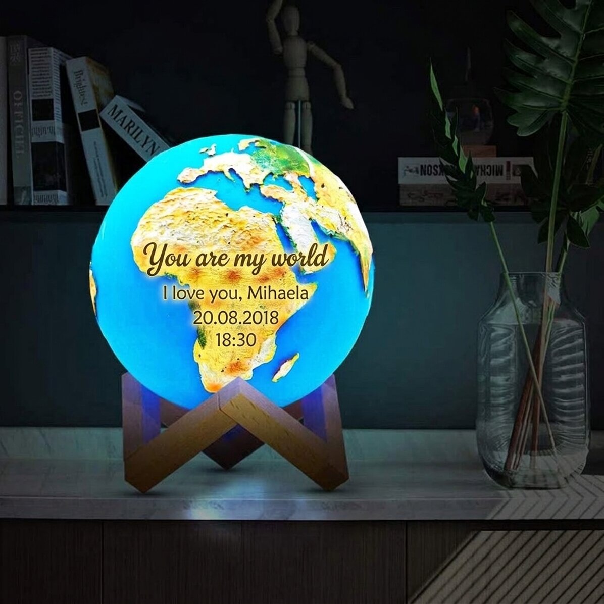 3D-aardbol-lamp