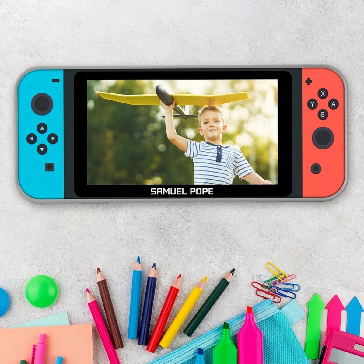 Gepersonaliseerd etui met foto en naam - Spelconsole