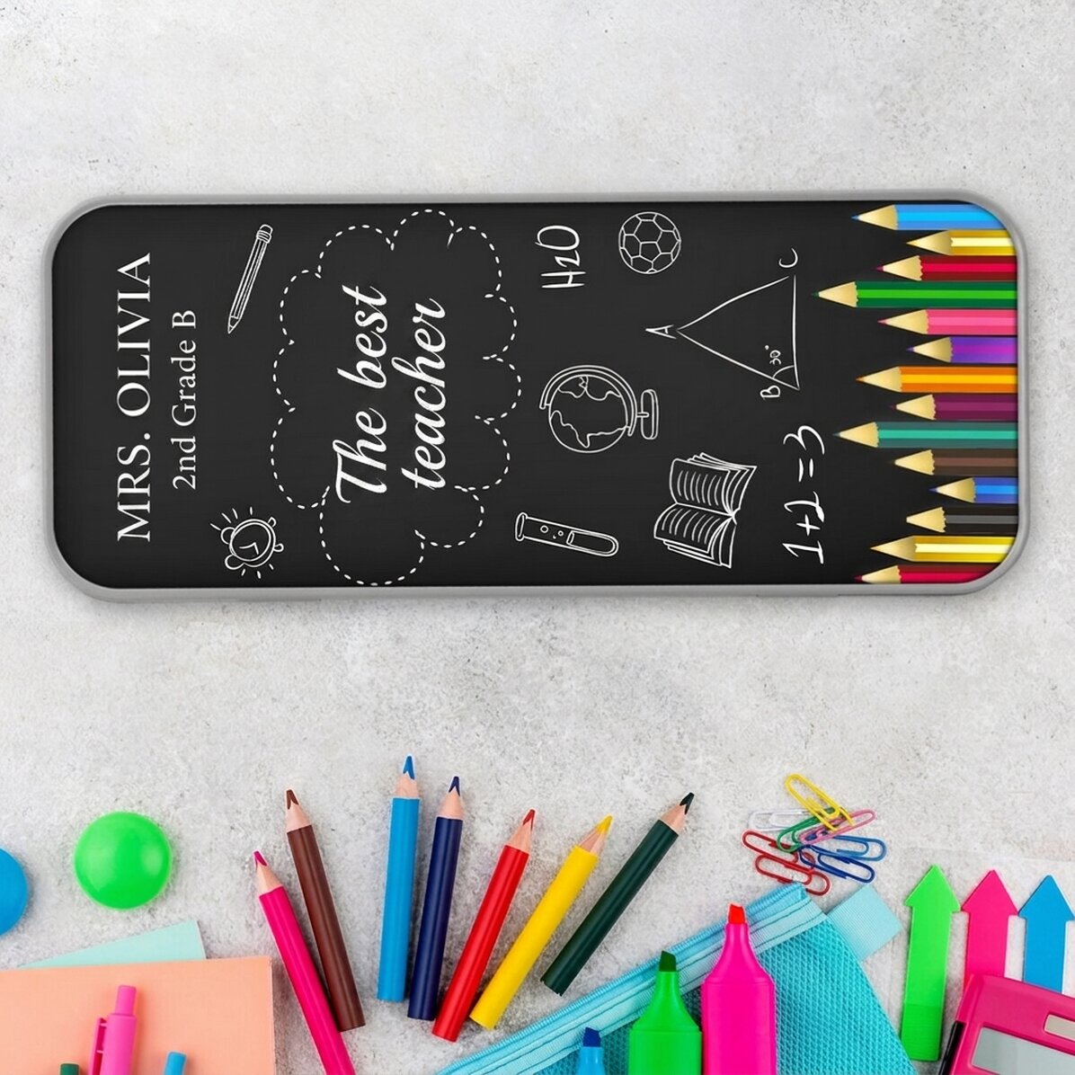 Trousse personnalisée avec inscription - « Best teacher »