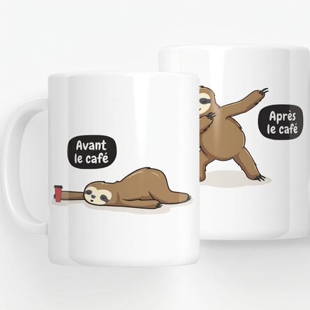 Tasse personnalisée - Avant et après le café