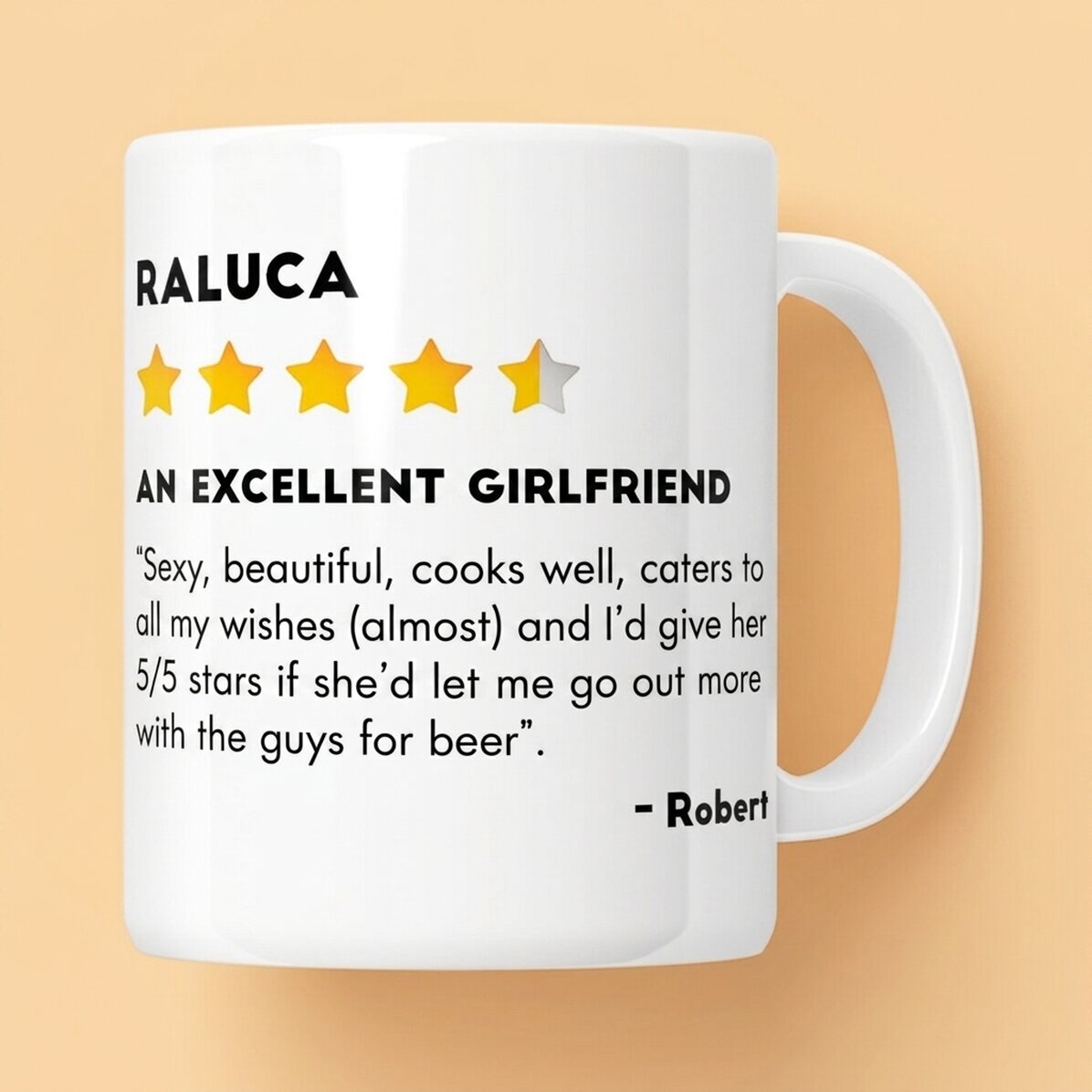 Tasse personnalisée avec une photo et un texte - Avis