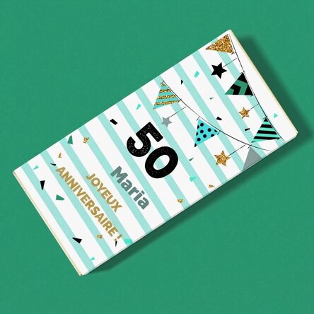 Chocolat personnalisé avec un message pour un anniversaire - Cadeau d