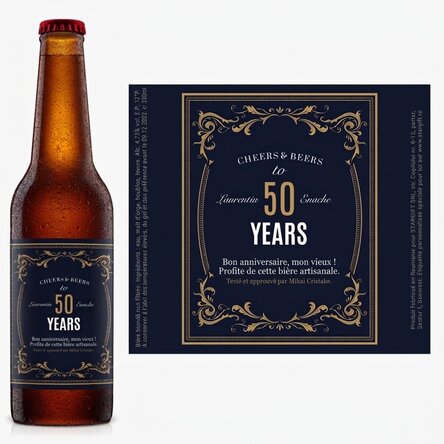 Bière personnalisée avec un texte - Vintage 50