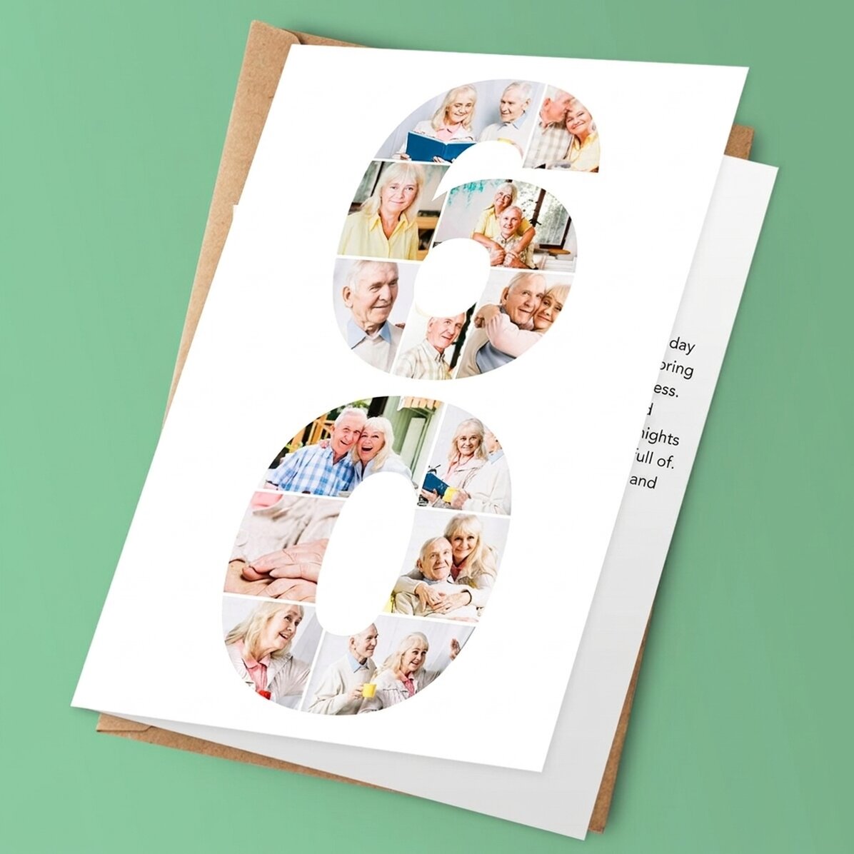 Gepersonaliseerde wenskaart met tekst - Golden 60