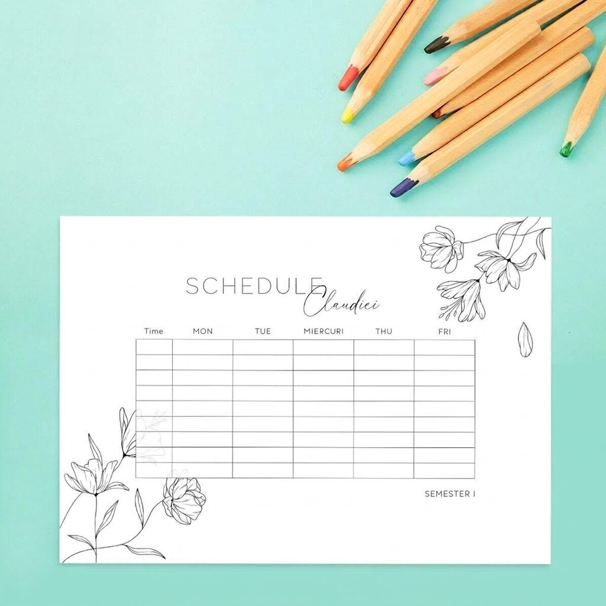 Gepersonaliseerd rooster met naam - Flowers