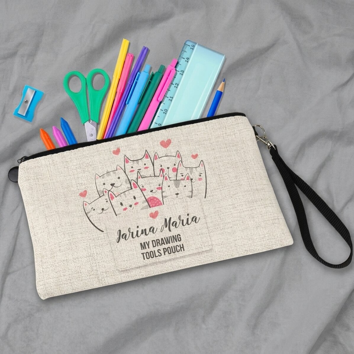 Gepersonaliseerde schoolset met tekst - Kitty