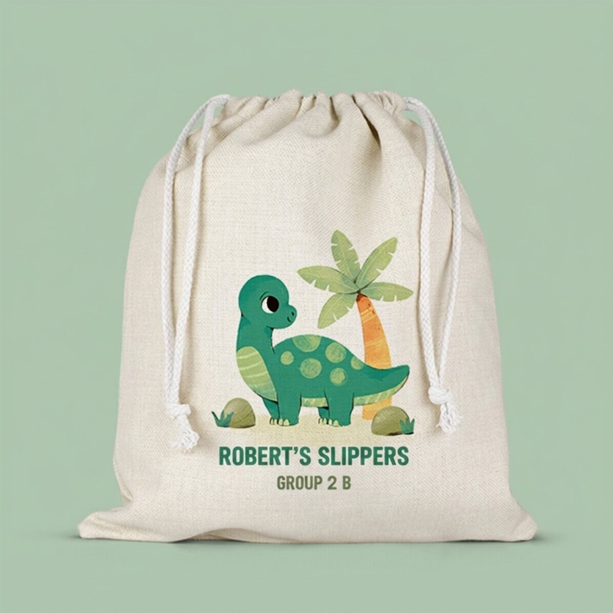 Sac de crèche personnalisé avec inscription - Dino