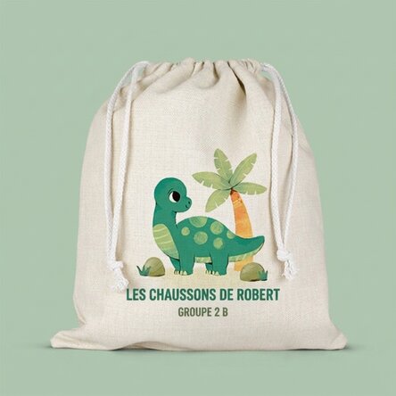 Sac de crèche personnalisé avec inscription - Dino