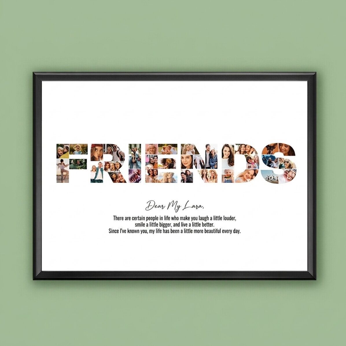 Tableau « Landscape » personnalisé avec 34 photos et un texte - FRIENDS