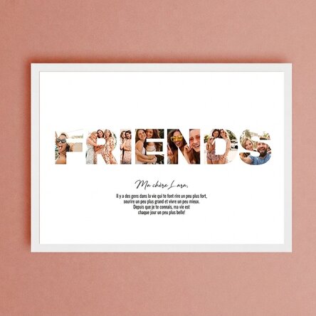 Tableau paysage personnalisé avec 7 photos et un texte - FRIENDS