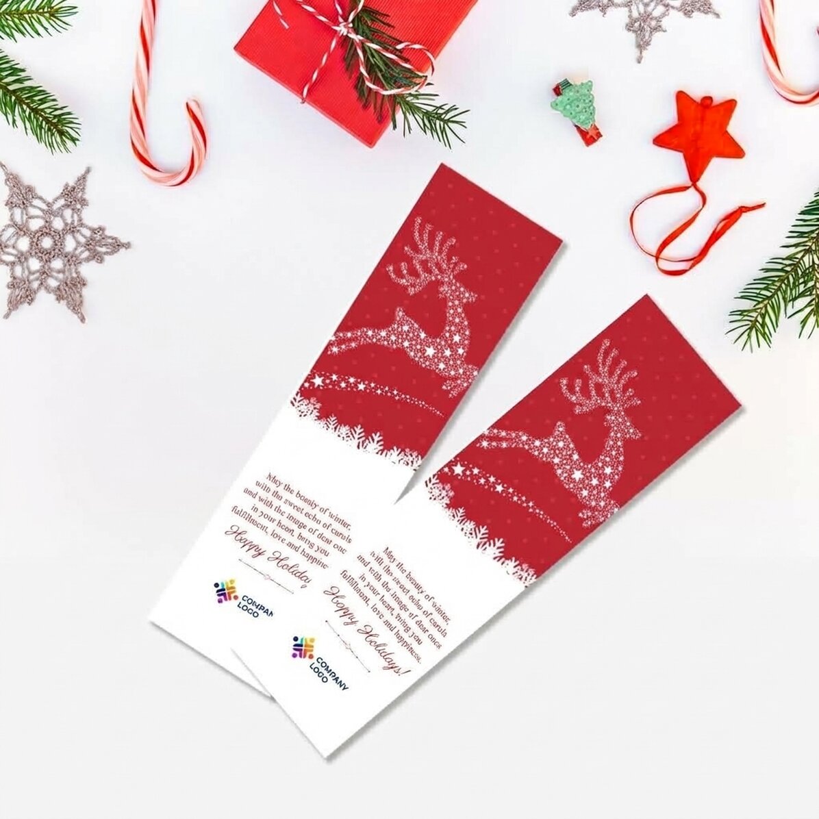 Marque-page personnalisé avec texte et logo - La magie de Noël