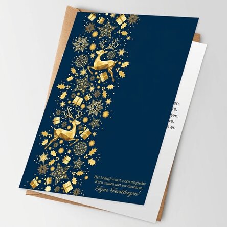 Gepersonaliseerde kerstkaart voor meisjes, achterkant met tekst en logo - Kerstverhaal