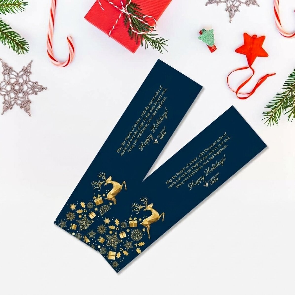 Marque-page personnalisé avec texte et logo - Histoire de Noël