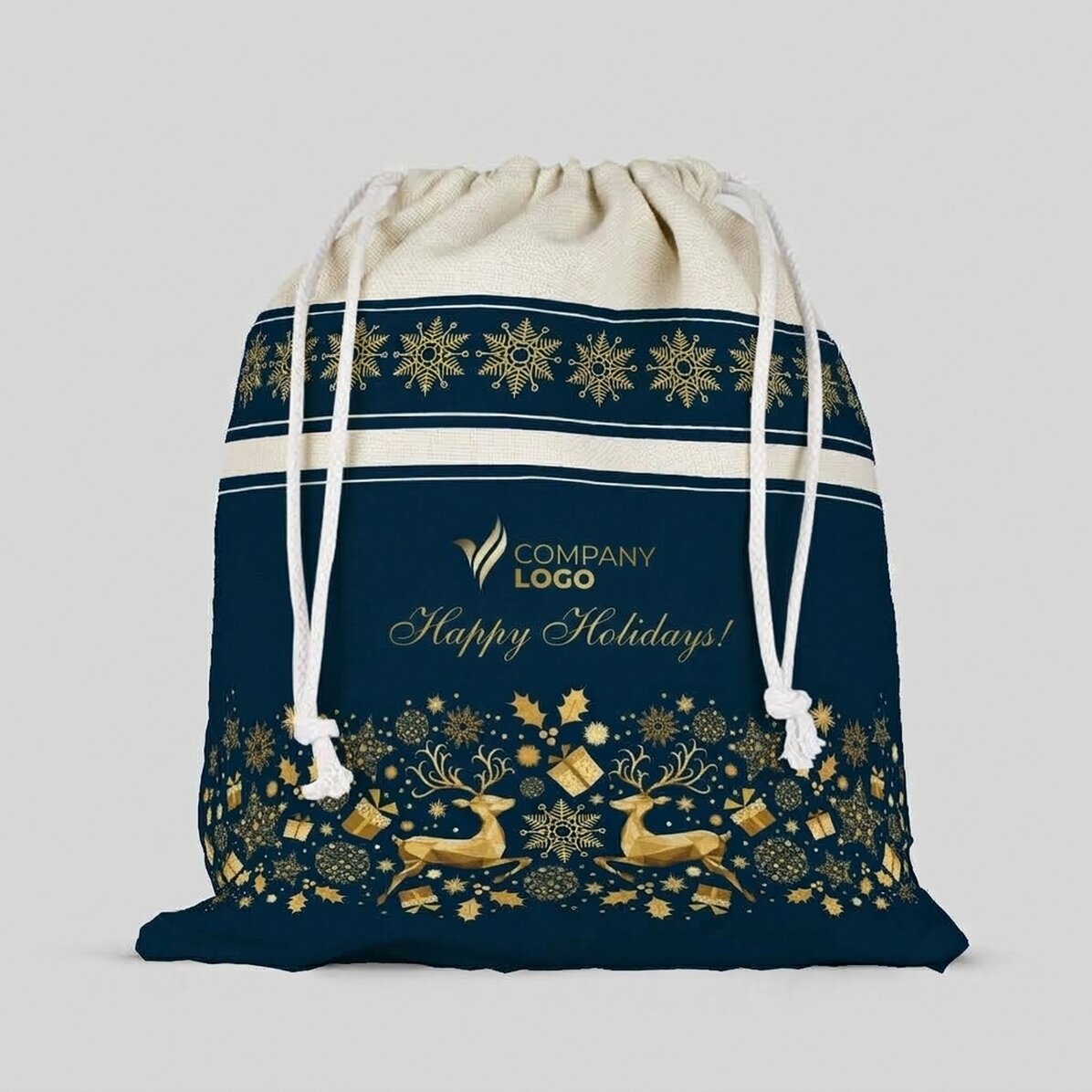 Gepersonaliseerd zakje van 36 x 39 cm met logo - Kerstverhaal