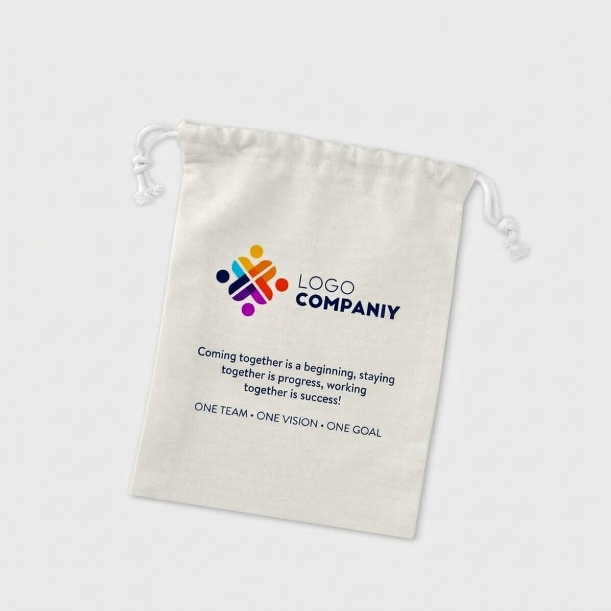 Petit sac cadeau personnalisé avec logo et message