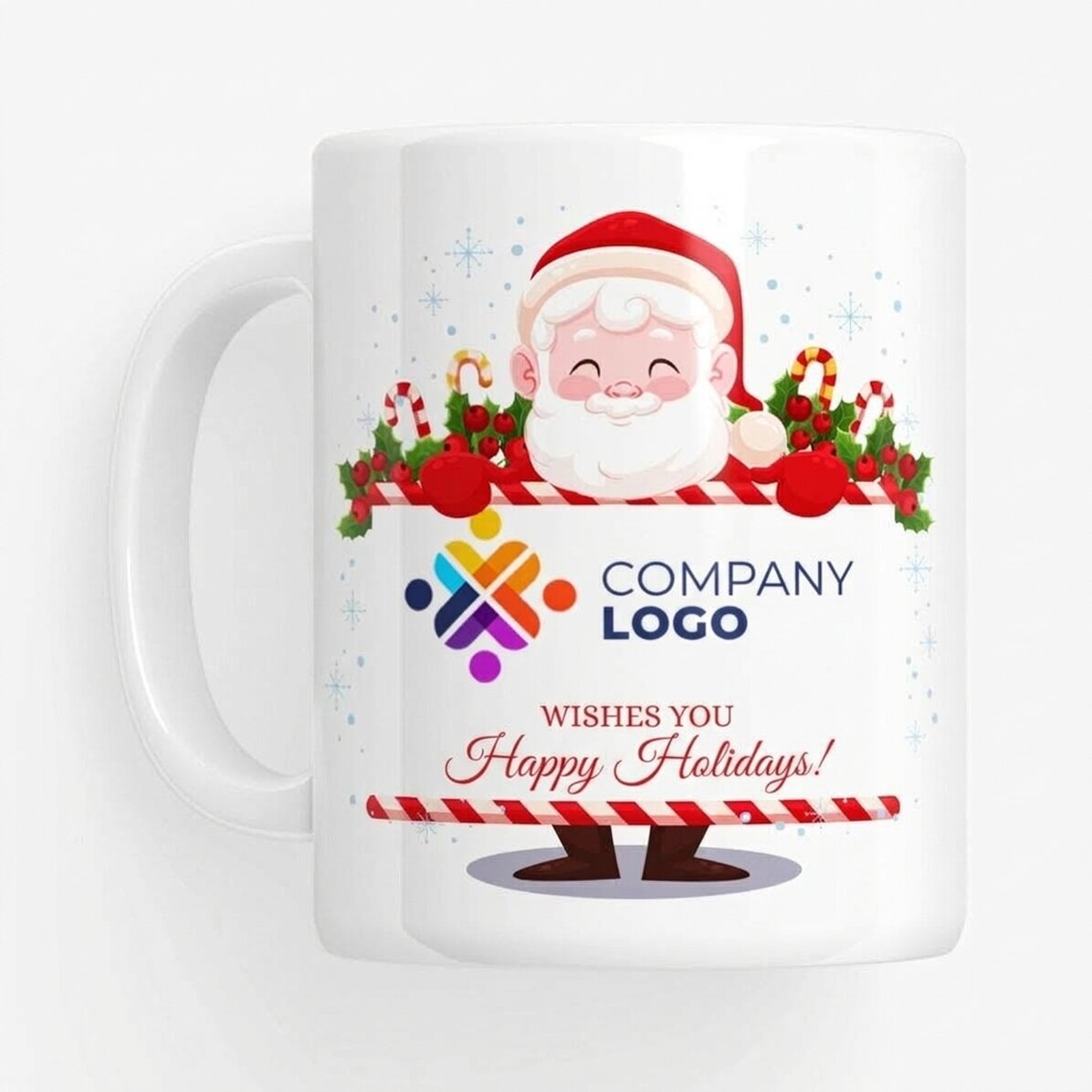 Gepersonaliseerde mok met logo en tekst - Kerstman