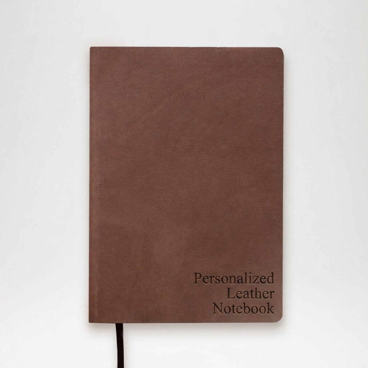 Een leren agenda, gepersonaliseerd met je initialen of je naam