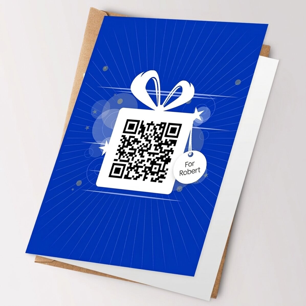 Carte de vœux personnalisée avec texte et code QR - Joyeux anniversaire