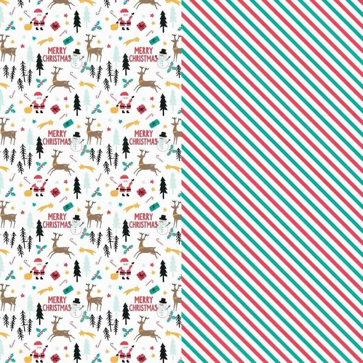 Set van 2 stuks Merry Christmas-cadeaupapier