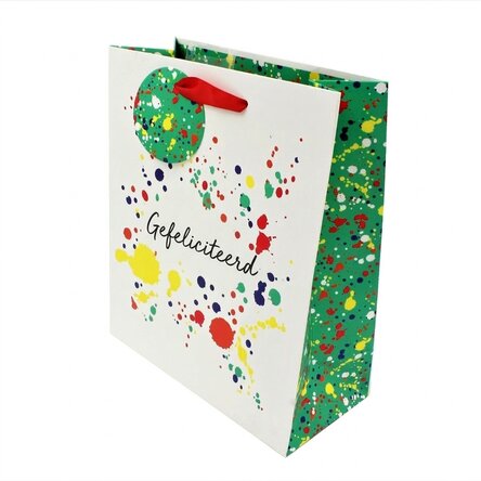 Cadeauzakje - model Happy Birthday splash