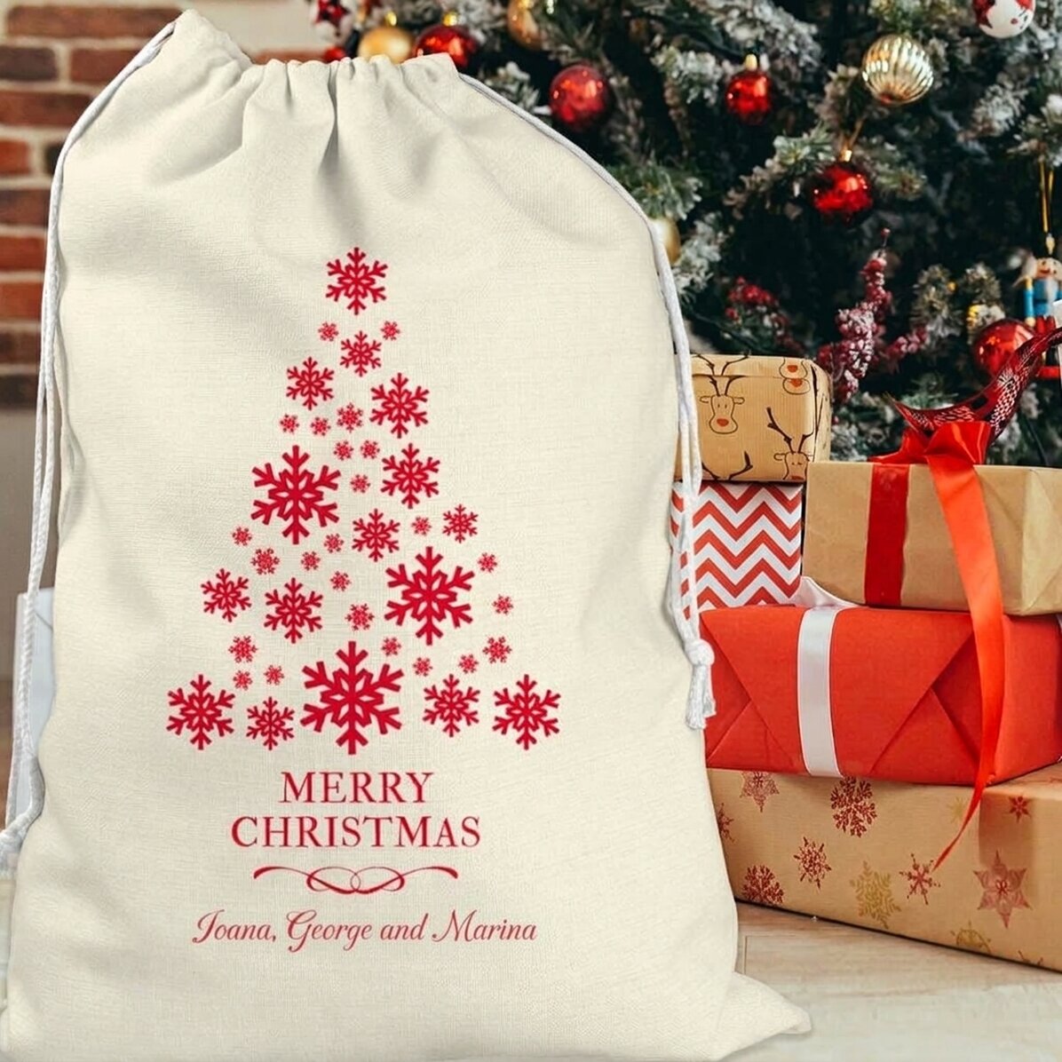 Gepersonaliseerde cadeauzak met tekst - Christmas Tree