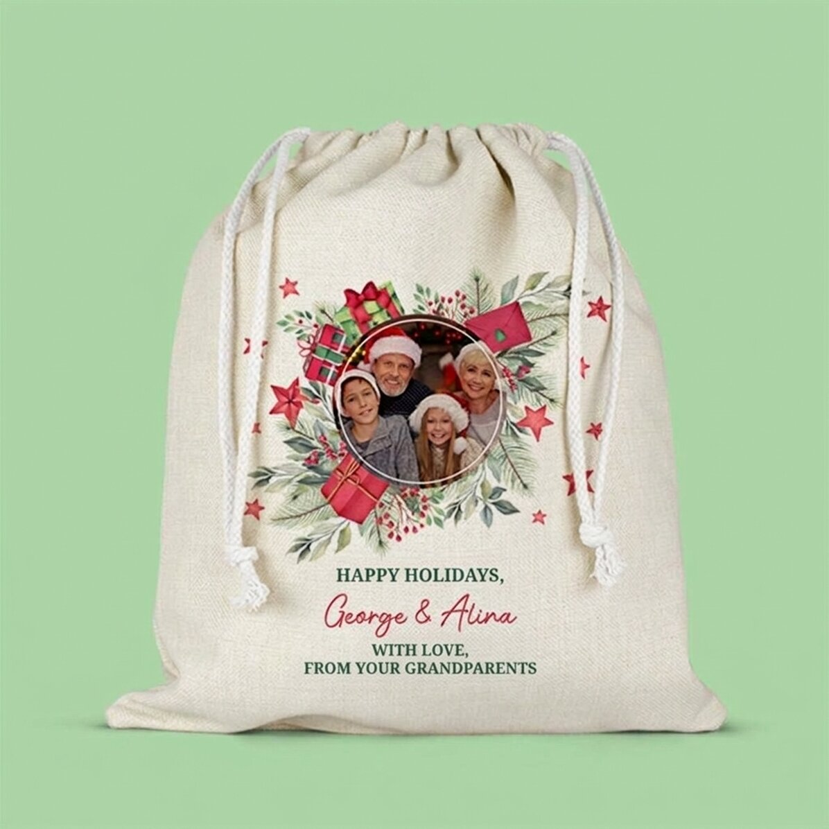 Middelgroot cadeautasje, gepersonaliseerd met een foto en tekst