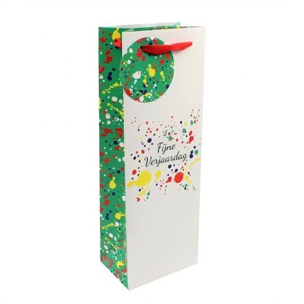 Cadeauzakje voor drankjes – model Happy Birthday splash