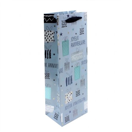Sachet cadeau pour boissons - modèle « Happy Birthday gifts »