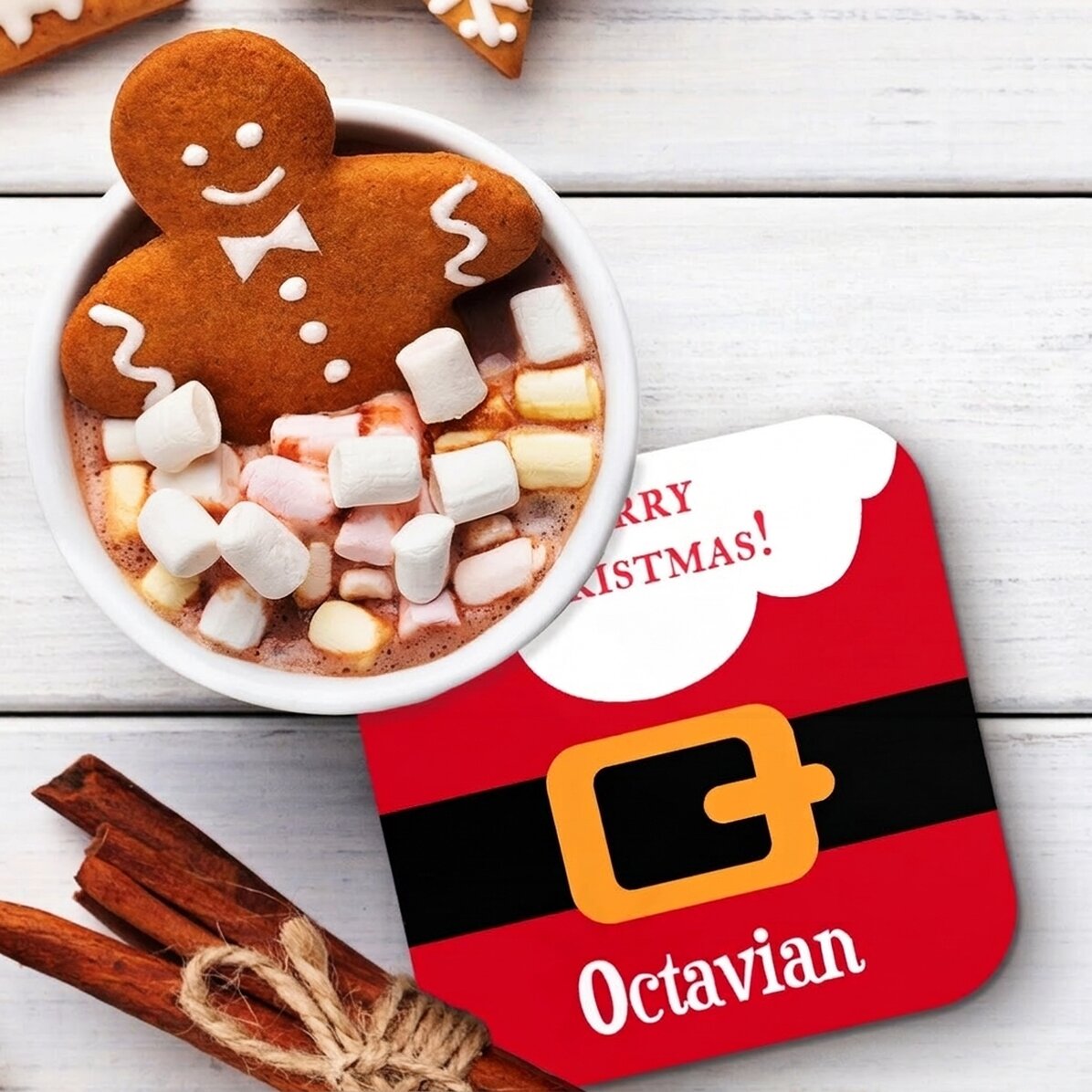 Gepersonaliseerde glashouder met tekst - Ho, ho, ho