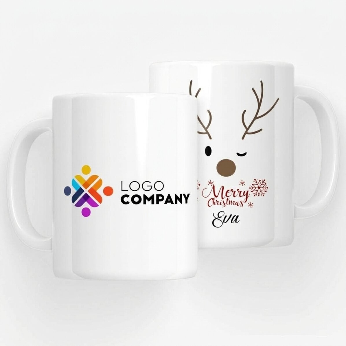 Gepersonaliseerde mok met logo - Reindeer