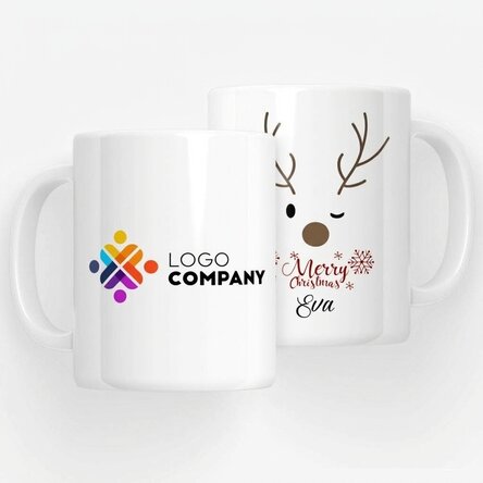 Gepersonaliseerde mok met logo - Reindeer